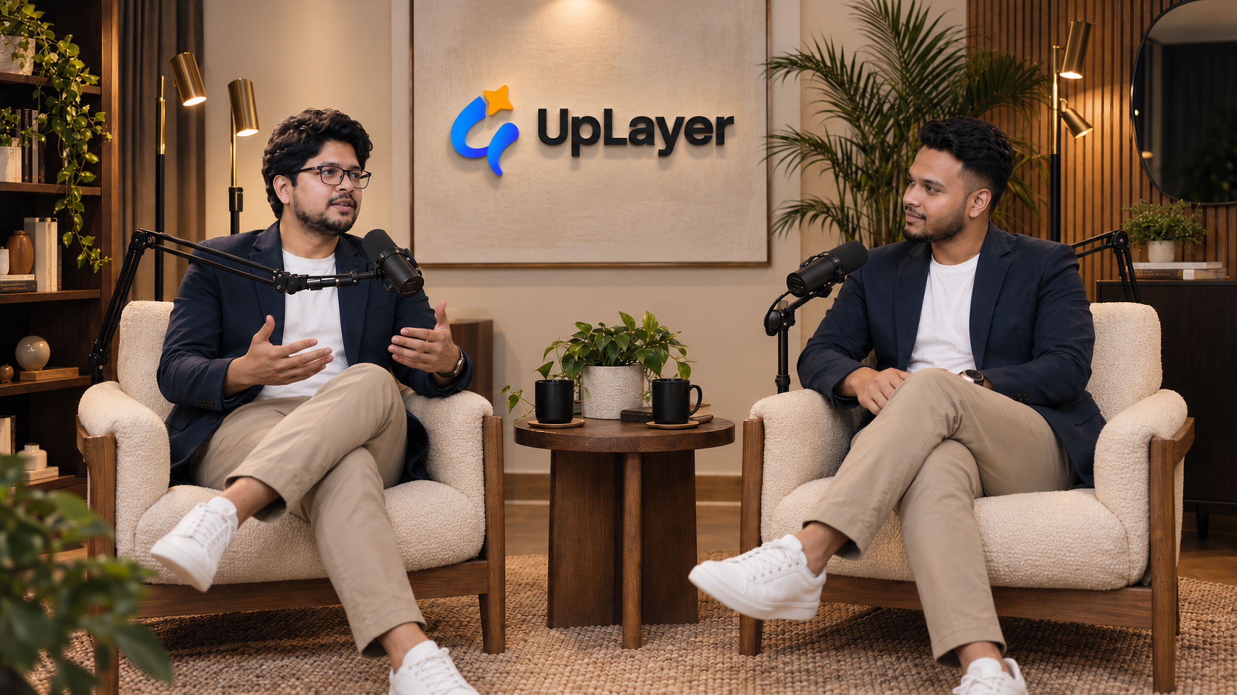 The UpLayer founders in conversation in the studio