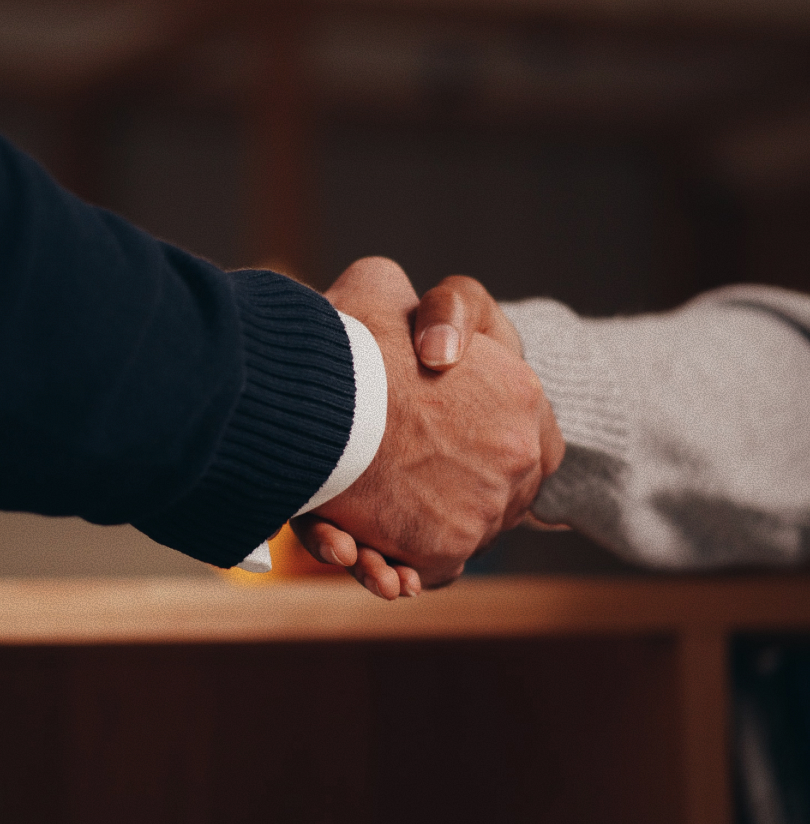 Handshake closing the engagement