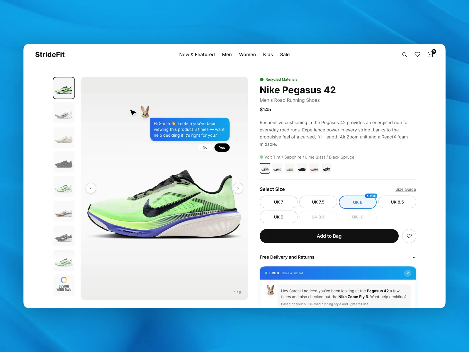 In-Product Sales Assistant, inline help under the product call to action