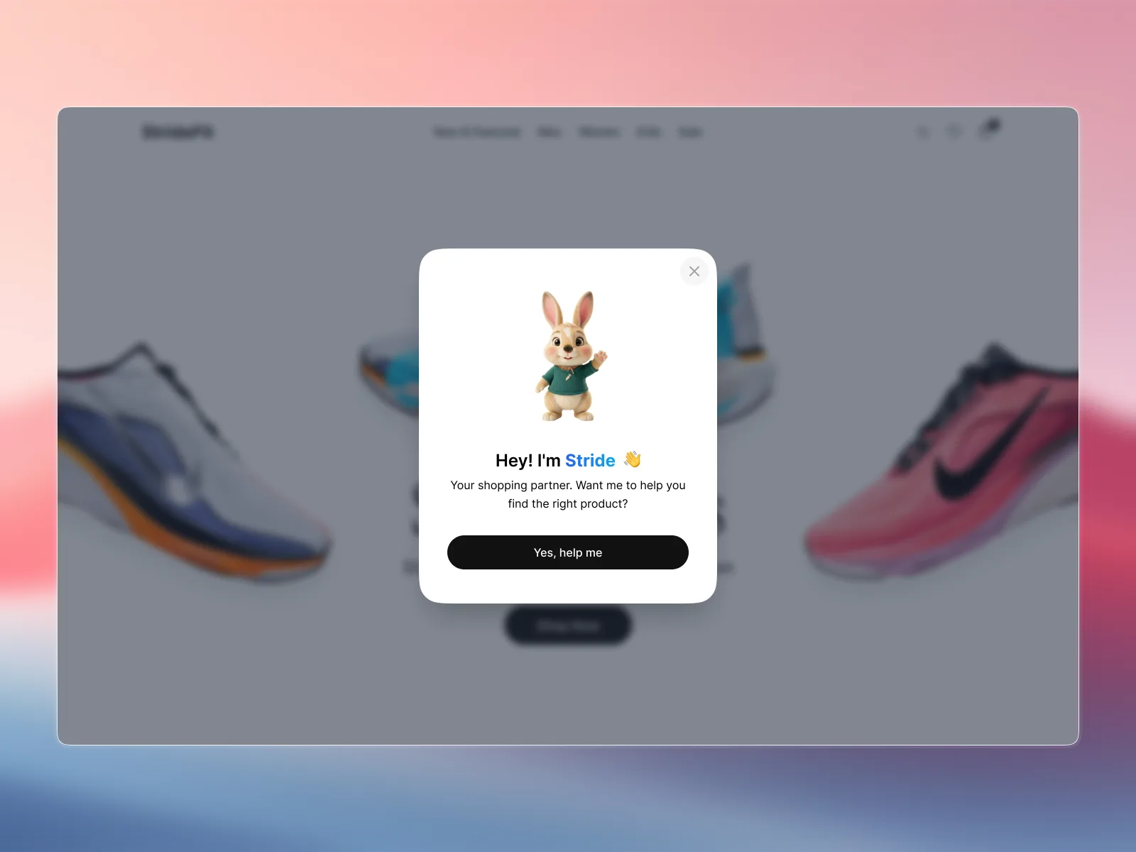 In-Product Sales Assistant, assistant prompt on the store
