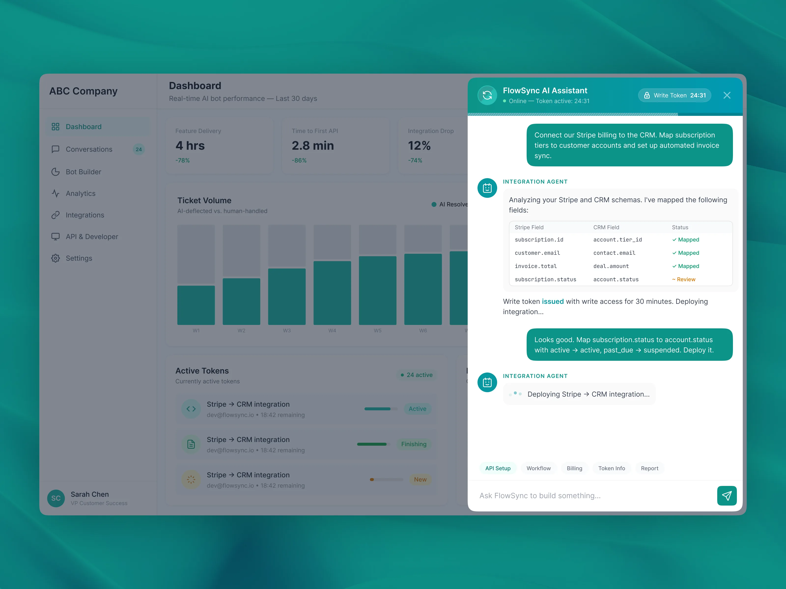 Integration Copilot, report export in session